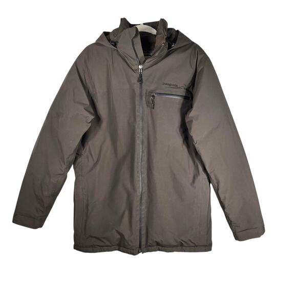 Patagonia Interlodge Down Jacket Mens Medium Gray Gore-Tex Hooded Outdoor Parka - Picture 1 of 15